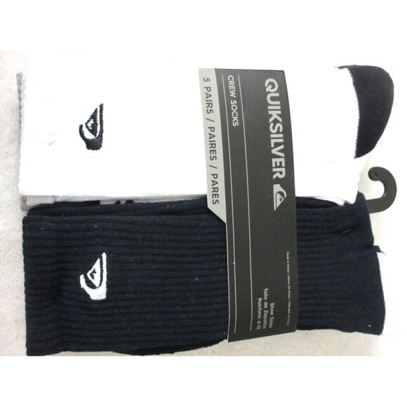 Men's Quiksilver Surf Crew Length socks lot of 5 pairs Size 6-12 NWT - Picture 9 of 9